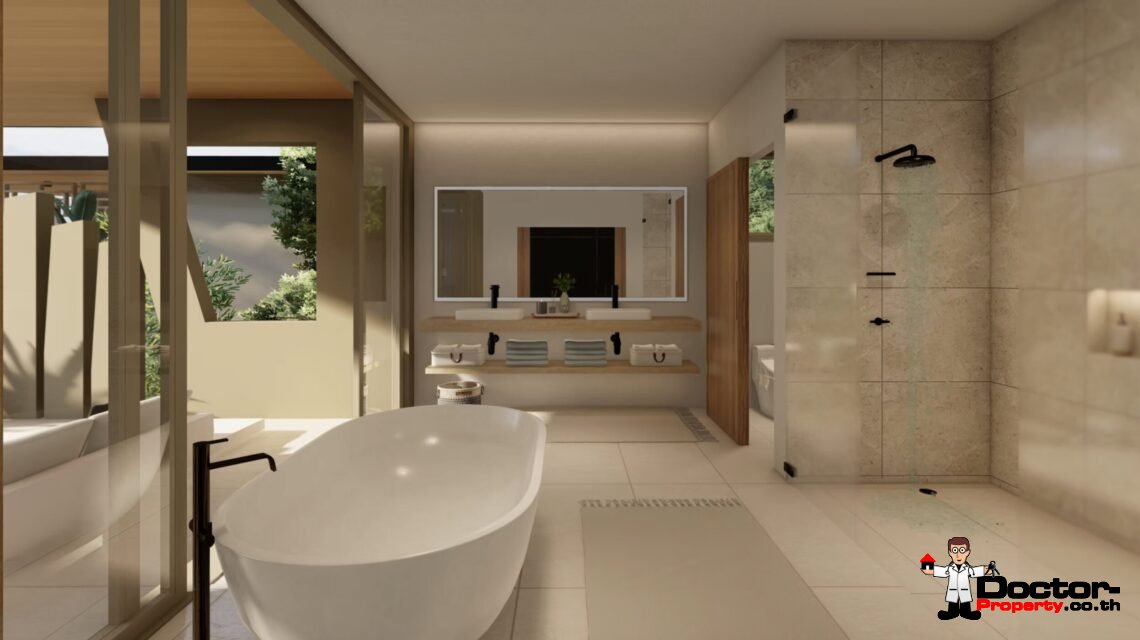 Luxury 4 Bedroom Pool Villa with Partial Sea View in Bo Phut, Koh Samui – For Sale